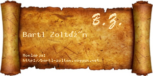 Bartl Zoltán névjegykártya